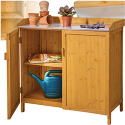 Tectake - Armoire de jardin basse table de jardinage en bois de pin imprégné