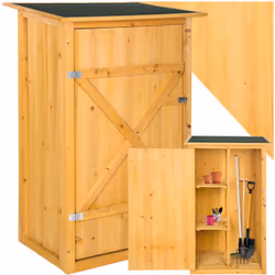 Description générale Ce meuble de jardin, conçu comme une armoire de rangement à toit plat, est idéal pour garder vos outils  ...