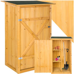 Armoire de jardin adossée Taman 75 x 56 x 118 cm - marron
