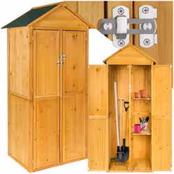 Armoire de jardin avec toit à deux pans en bois de pin imprégné  marron