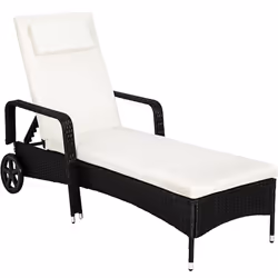 TecTake 404585 chaise de plage Noir, Beige Polyester, Métal - Vue supplémentaire 2