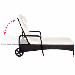TecTake 404585 chaise de plage Noir, Beige Polyester, Métal - Vue supplémentaire 3
