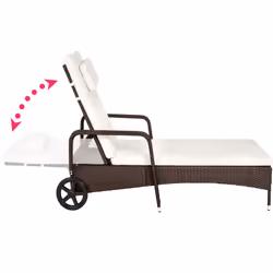 TecTake 404586 chaise de plage Marron Polyester, Métal