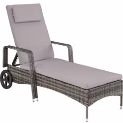 TecTake 404588 chaise de plage Gris Polyester, Métal