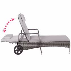 TecTake 404588 chaise de plage Gris Polyester, Métal