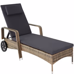TecTake 404589 chaise de plage Gris, Marron Polyester, Métal