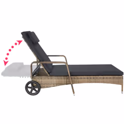 TecTake 404589 chaise de plage Gris, Marron Polyester, Métal