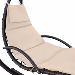 TecTake 404603 chaise de plage Noir, Beige Polyester, Acier