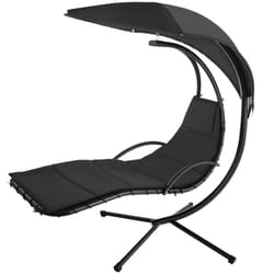 TecTake 404604 chaise de plage Noir Polyester, Acier