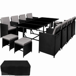 TecTake 404629 ensemble de meubles de jardin Noir, Gris