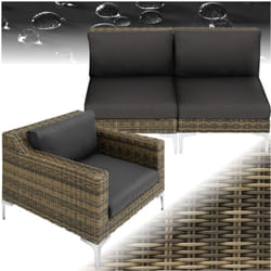 Ensemble modulable en rotin Villanova ensemble 3, 2 places aluminium -