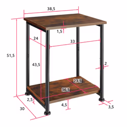 TecTake 404666 Table à café, latérale et de salon Table basse