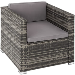 TecTake 404783 chaise d'extérieur Polyester, Acier Gris