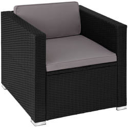 TecTake 404789 chaise d'extérieur Polyester, Acier Noir