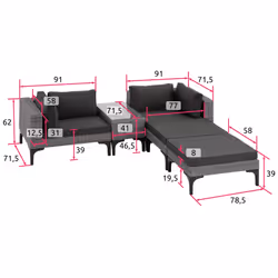 TecTake 404796 canapé Gris