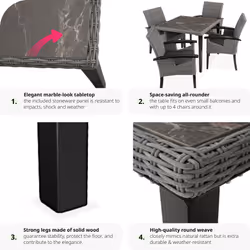 TecTake 404802 table de jardin Gris - Vue supplémentaire 5