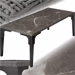 La grande table en rotin Foggia de tectake constitue une excellente base pour des heures de convivialité en plein air. Les de ...