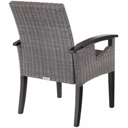 TecTake 404806 chaise d'extérieur Polyester, Caoutchouc Gris