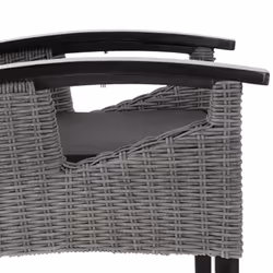 TecTake 404806 chaise d'extérieur Polyester, Caoutchouc Gris
