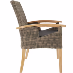 TecTake 404807 chaise d'extérieur Polyester, Caoutchouc Marron