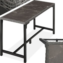 Tectake - Table de bar en rotin Lovas 161 x 64,5 99,5 cm -
