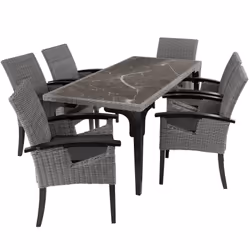 TecTake 404859, Gris, 6 siège(s), Adultes et enfants, Garçon/Fille