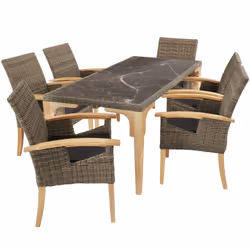 TecTake 404860, Marron, 6 siège(s), Adultes et enfants, Garçon/Fille