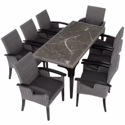 TecTake 404861 ensemble de meubles de jardin Gris