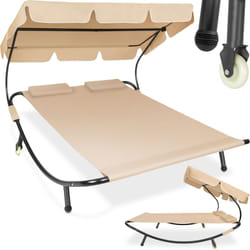 TecTake 404865 lit d’extérieur Beige, Noir