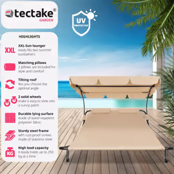 TecTake 404865 lit d’extérieur Beige, Noir
