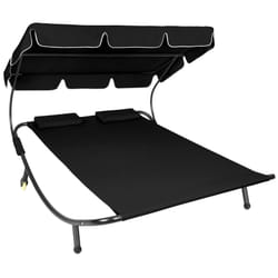 TecTake 404866 chaise de plage Noir Acier