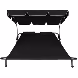 TecTake 404866 chaise de plage Noir Acier