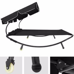 TecTake 404866 chaise de plage Noir Acier