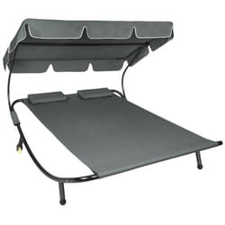 TecTake 404868 chaise de plage Noir, Gris Acier