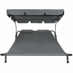 TecTake 404868 chaise de plage Noir, Gris Acier