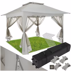 Tonnelle pliable 364 x 364 x 294 m toit hydrofuge protection contre rayons UV
