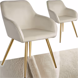 Notre élégante chaise rembourrée tectake effet velours attire l'attention de tous ceux qui entrent dans votre salon. Vous app ...