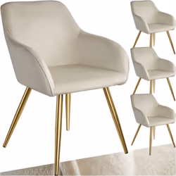 Description générale Notre élégante chaise rembourrée Tectake effet velours attire l'attention dans votre salon. Son design s ...