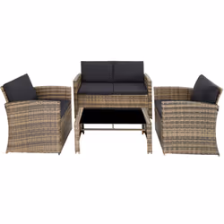 TecTake 404916 canapé 4 siège(s) Gris, Marron