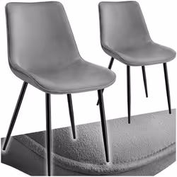Lot de chaises rembourrées aspect velours Lot de 2 gris