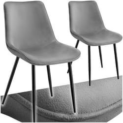 Lot de chaises rembourrées aspect velours Lot de 2 gris