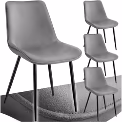 Avec leurs pieds fins et leur revêtement élégant à l'aspect velours raffiné, les quatre chaises Monroe de tectake séduisent t ...