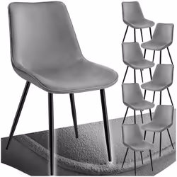 Lot de chaises rembourrées aspect velours Lot de 8 gris