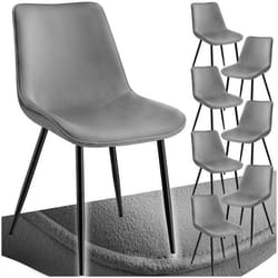 Lot de chaises rembourrées aspect velours Lot de 8 gris