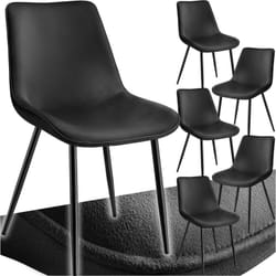 Lot de 6 chaises Rembourrées aspect velours assise Ergonomique noir