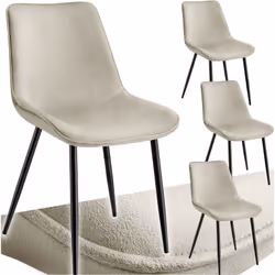 Description générale Les quatre chaises Monroe séduisent par leurs pieds fins et leur revêtement élégant à l'aspect velours r ...