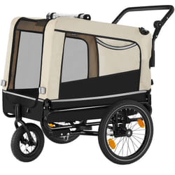 Remorque vélo pour chien multifonction 3-en-1  beige