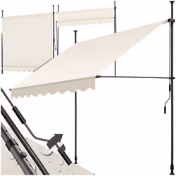 Store à pince sans perçage avec manivelle 200 x 180 cm beige