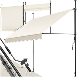 Store à pince sans perçage avec manivelle 200 x 180 cm beige