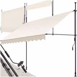 Store à pince sans perçage avec manivelle 300 x 180 cm beige